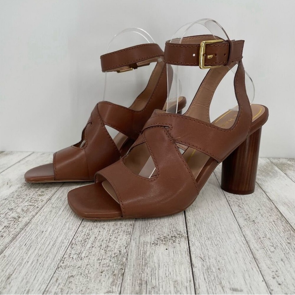 EUC Cole Haan Reina City Slingback Leather Block Heel Sandals in Size 9